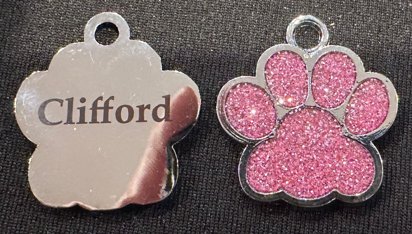 Shiny Inset Paw Keychain