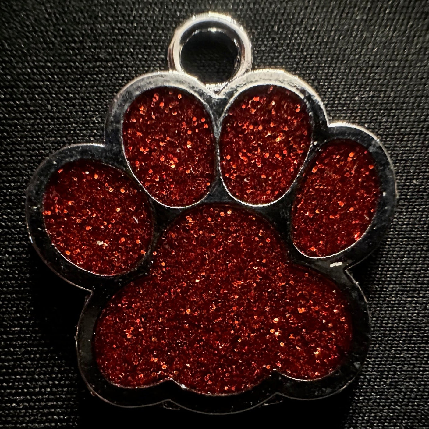 Shiny Inset Paw Keychain