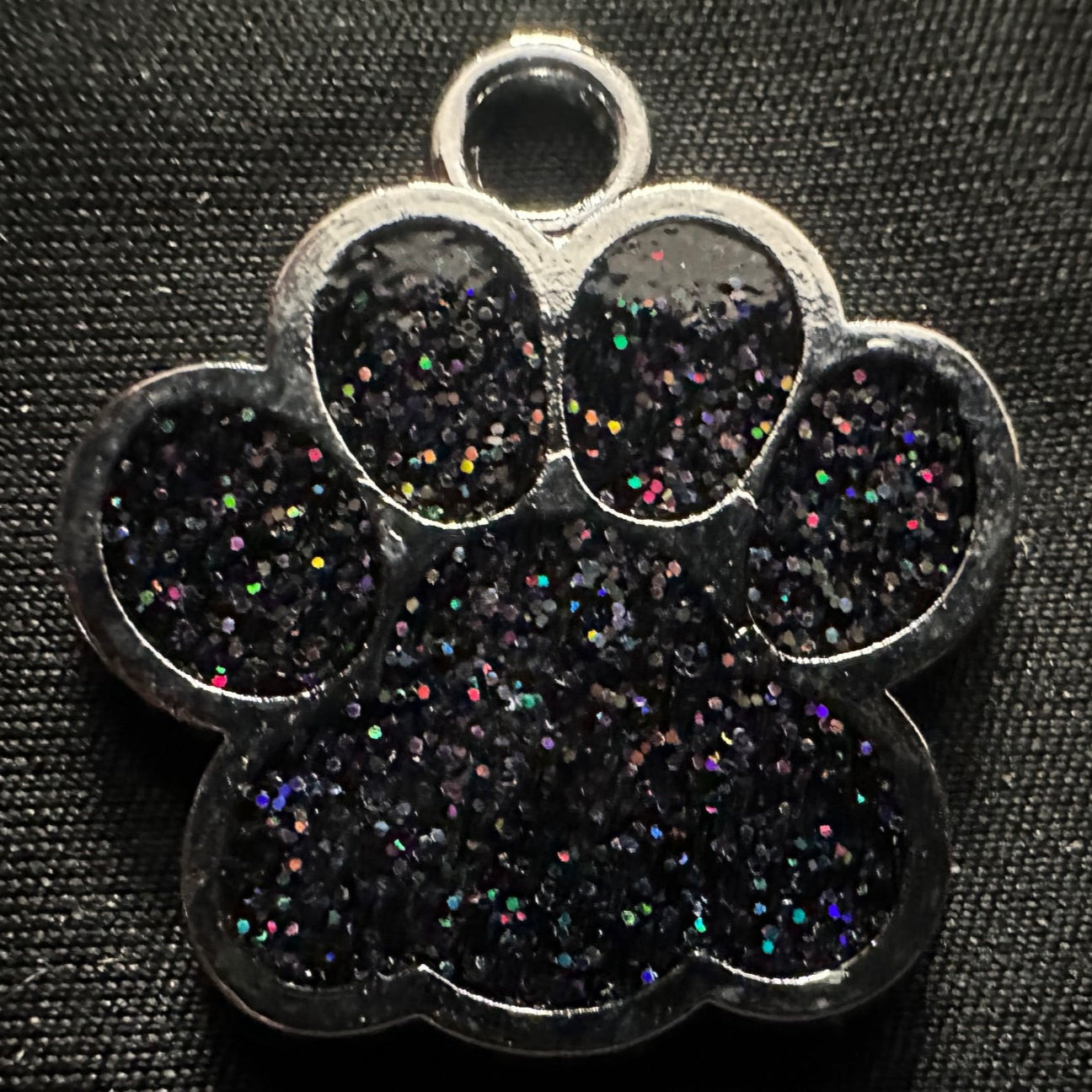 Shiny Inset Paw Keychain