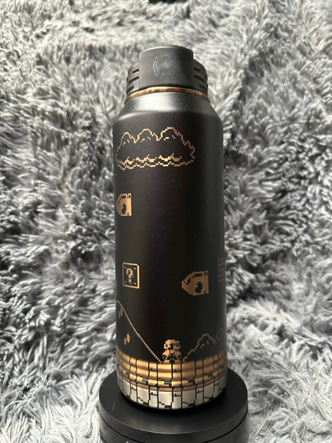 32 oz Stainless Water Bottle Rose Gold - Retro Mario