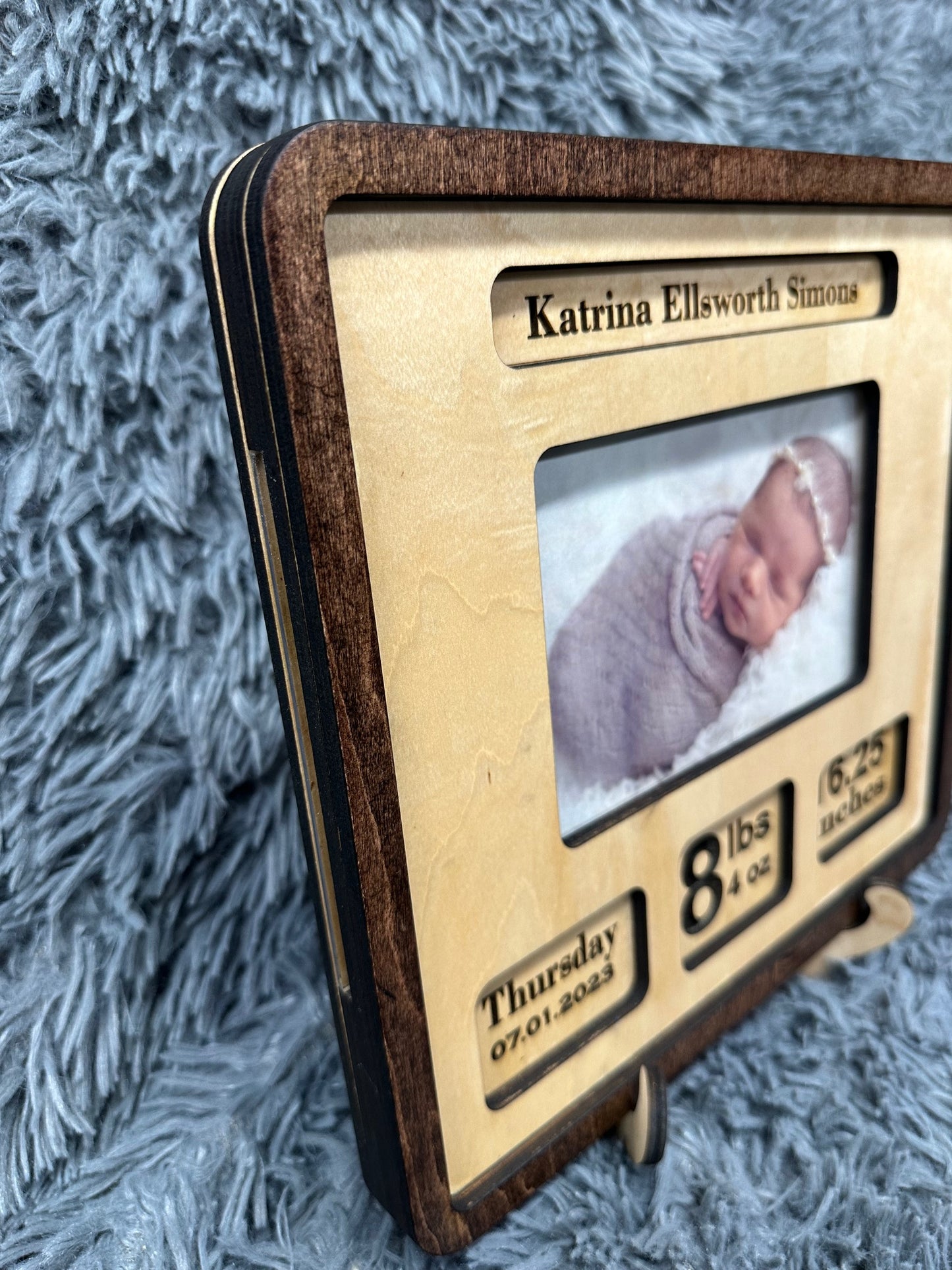 Newborn custom 5x7 wood frame