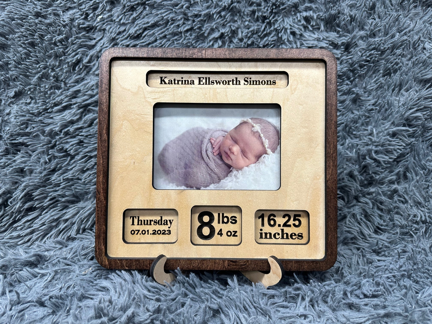 Newborn custom 5x7 wood frame